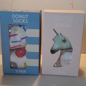 Donut and Unicorn socks